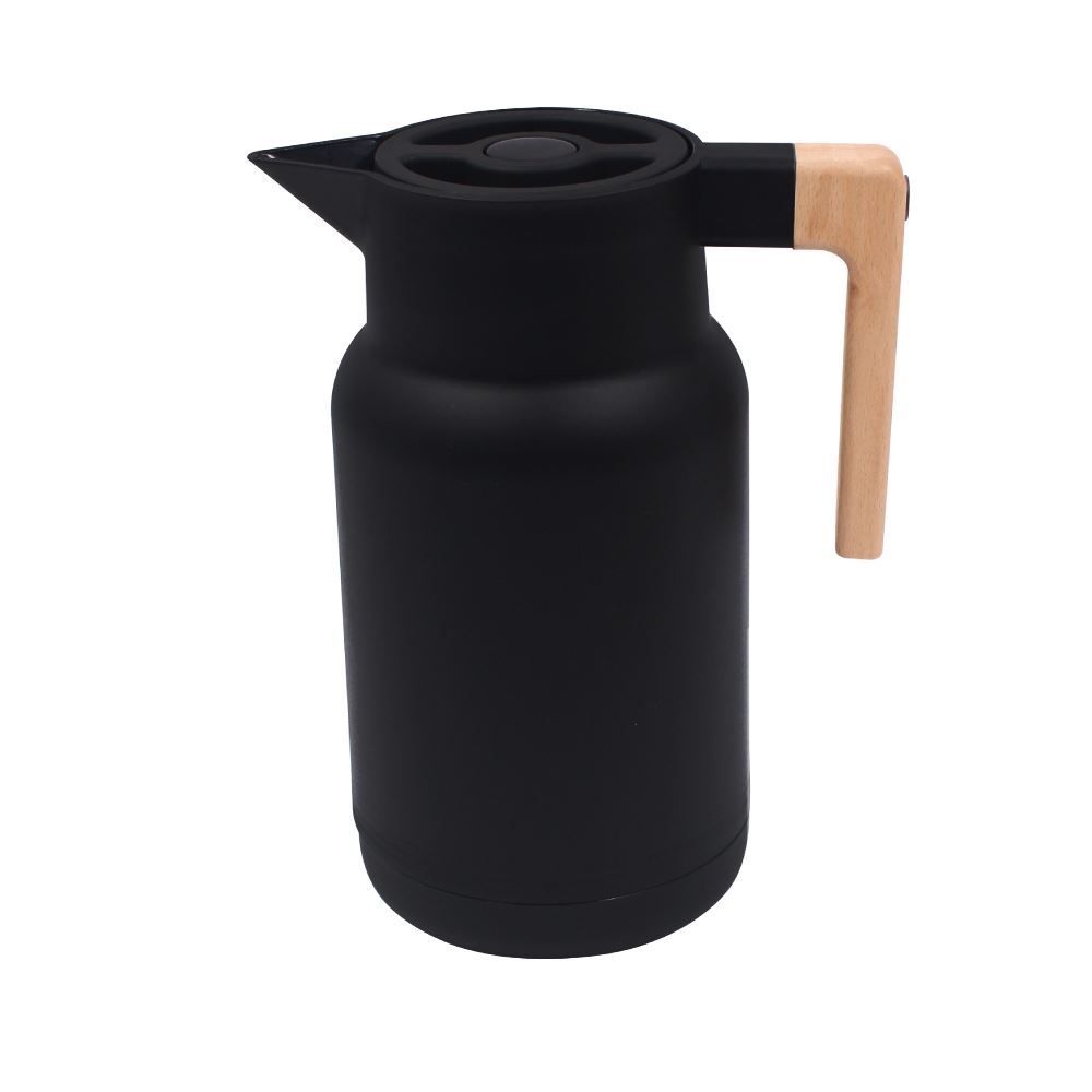 Garrafa Térmica Com Cabo De Madeira Havan Casa 1L - Preto