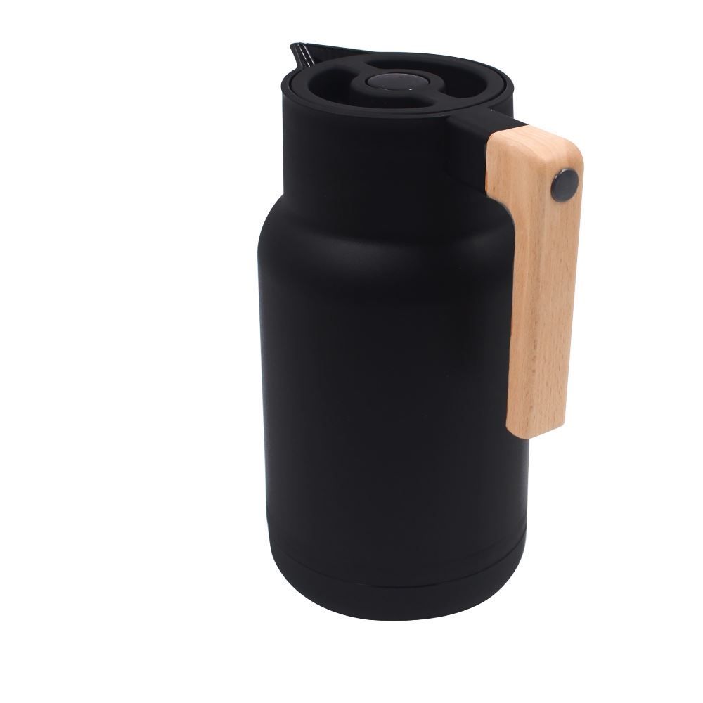 Garrafa Térmica Com Cabo De Madeira Havan Casa 1L - Preto