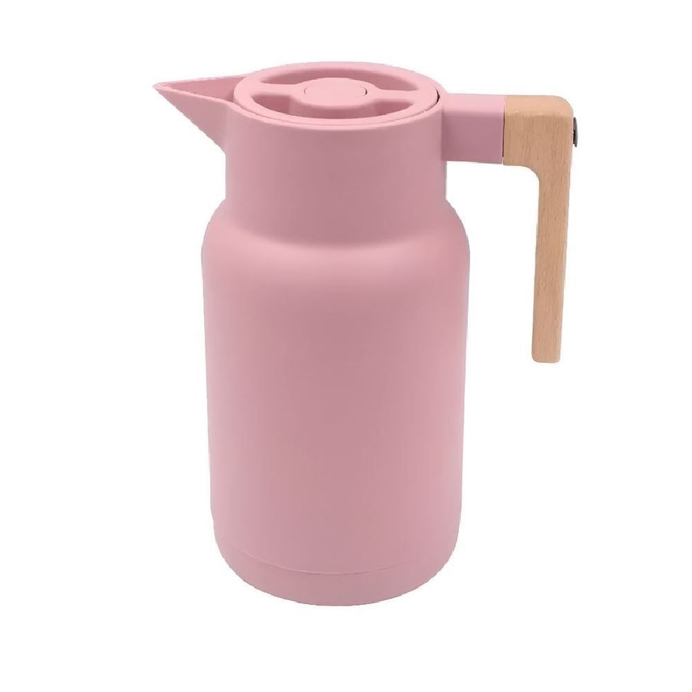 Garrafa Térmica Com Cabo De Madeira Havan Casa 1L - Rosa