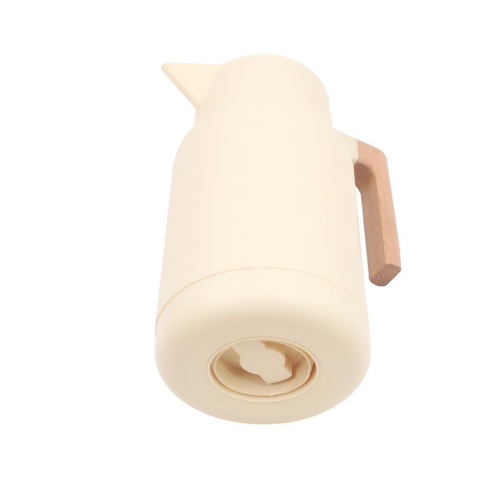 Garrafa Térmica Com Cabo De Madeira Havan Casa 1L - Creme