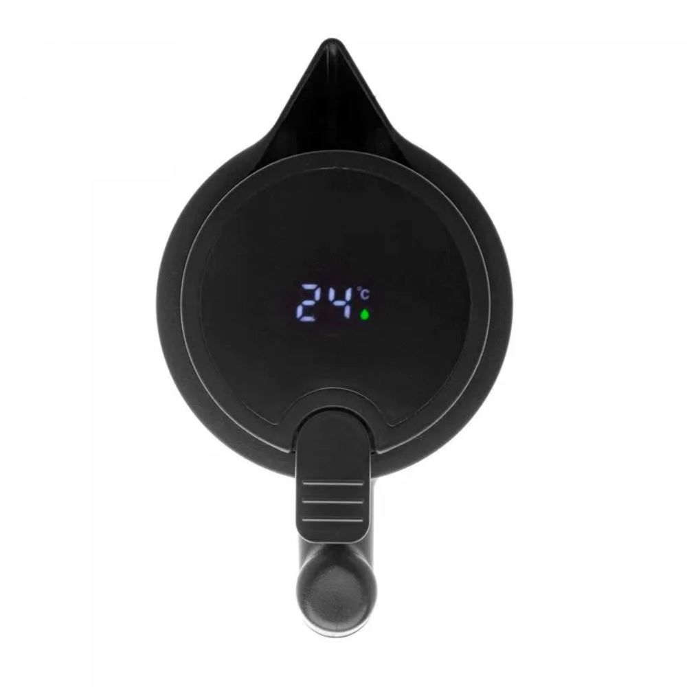 Garrafa Térmica Com Termômetro E Cabo De Madeira Lyor 1 Litro - Preto