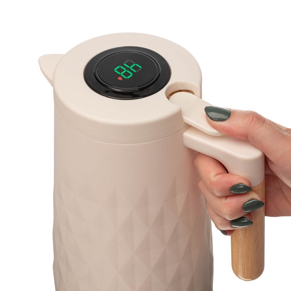 Garrafa Térmica Com Termômetro New Diamond Lyor 1 Litro - Branco