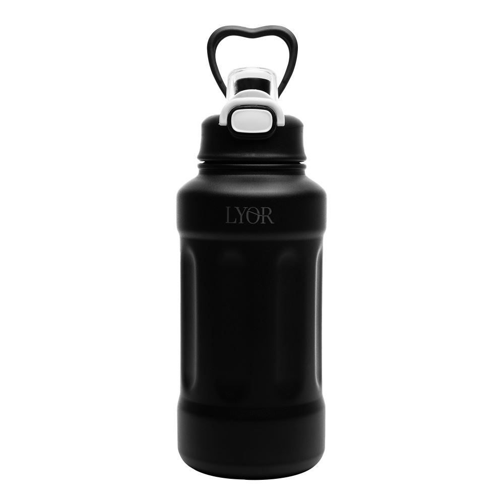 Garrafa Térmica De Aço Inox Com Alça Adveture 1L Lyor - PRETO