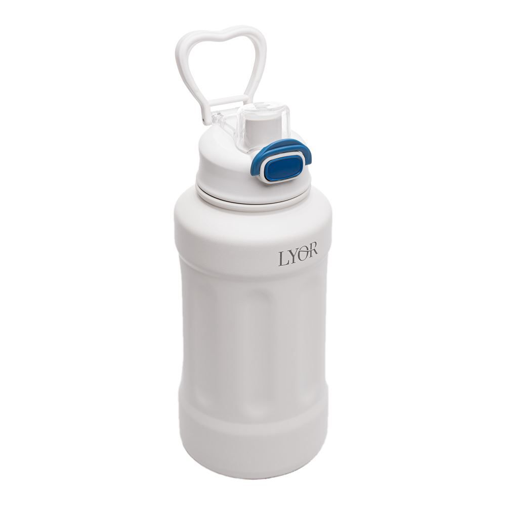 Garrafa Térmica De Aço Inox Com Alça Adveture 1L Lyor - BRANCO