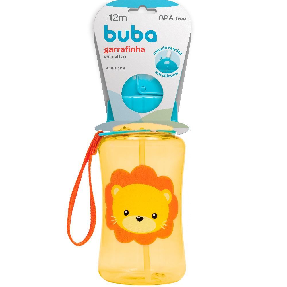 Garrafinha Infantil Com Canudo Animal Fun - Leão