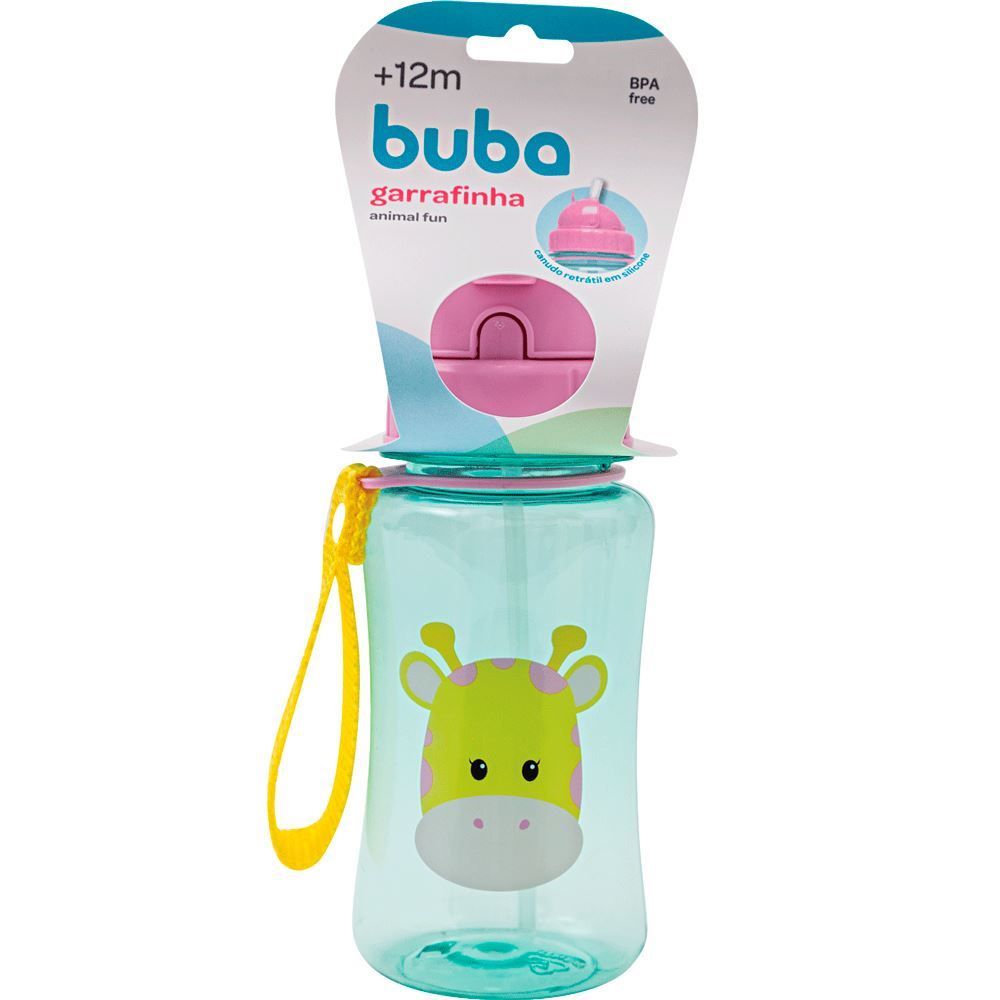 Garrafinha Infantil Com Canudo Animal Fun - Girafa