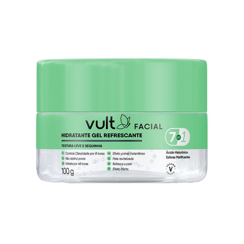 Gel Hidratante Facial 7 Em 1 Vult 100G  - Gel Refrescante