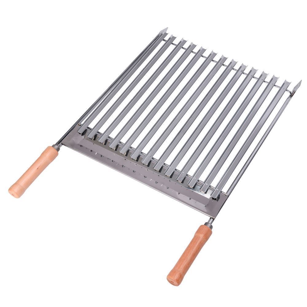 Grelha Argentina Com Coletor De Gordura Em Aço Inox Utimil - Inox