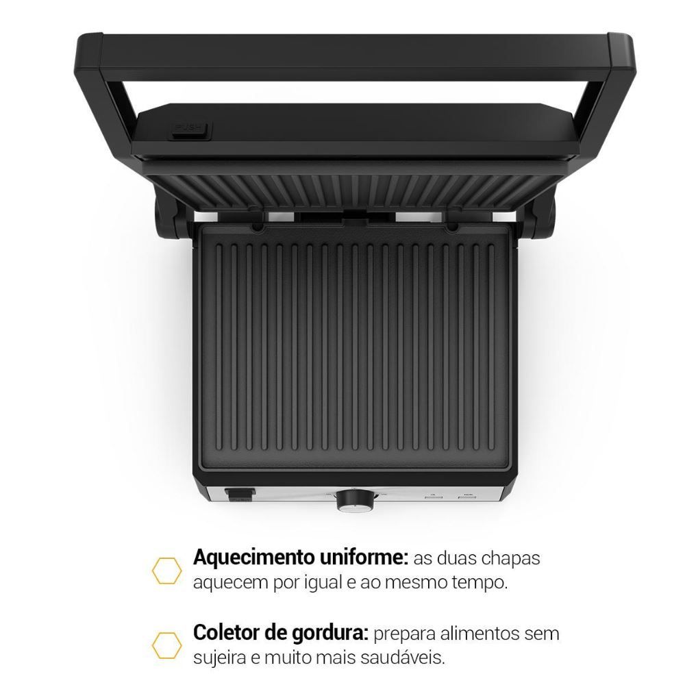 Grill Philco 2 em 1 Chapa com abertura 180° PGR50A