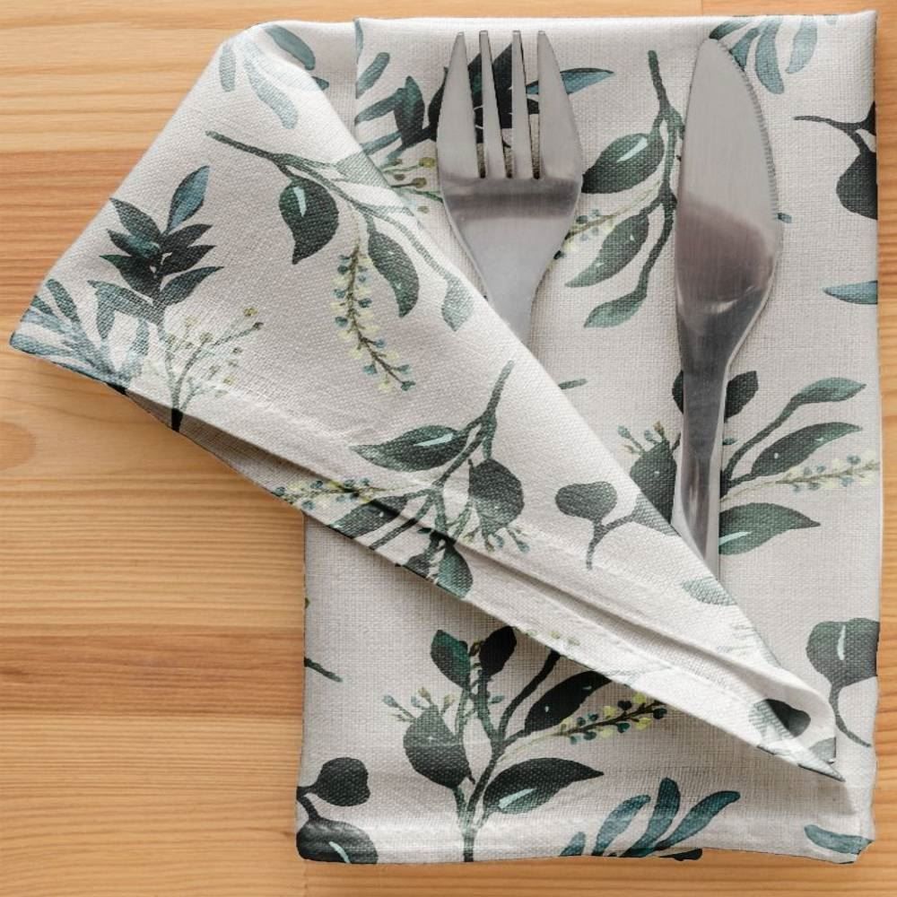 Guardanapo Avulso Estampado Havan Casa 1 Pç - Ervas Verdes Linho
