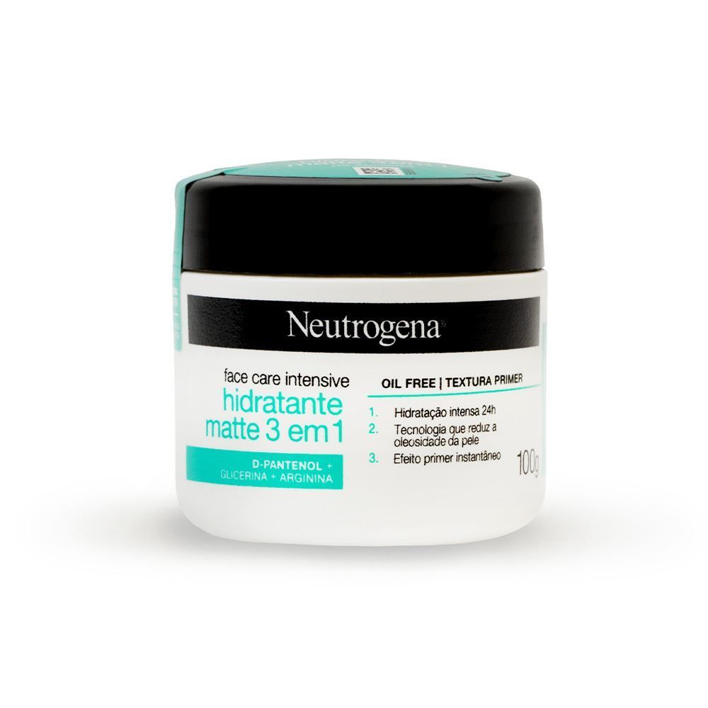 Hidratante Facial Matte 3 Em 1 Neutrogena Face Care Intensive - 100g