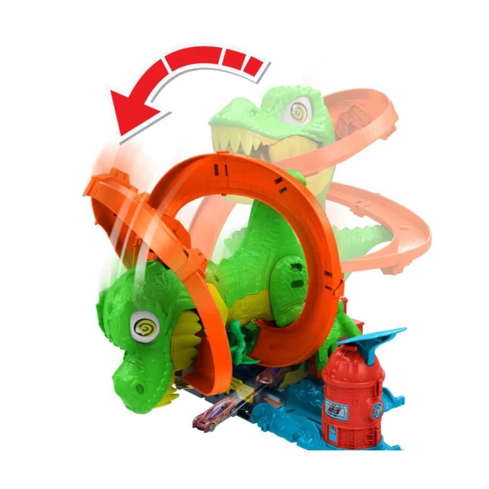 Hot Wheels City Pista De Brinquedo T-Rex X Quartel De Bombeiros - JBM73