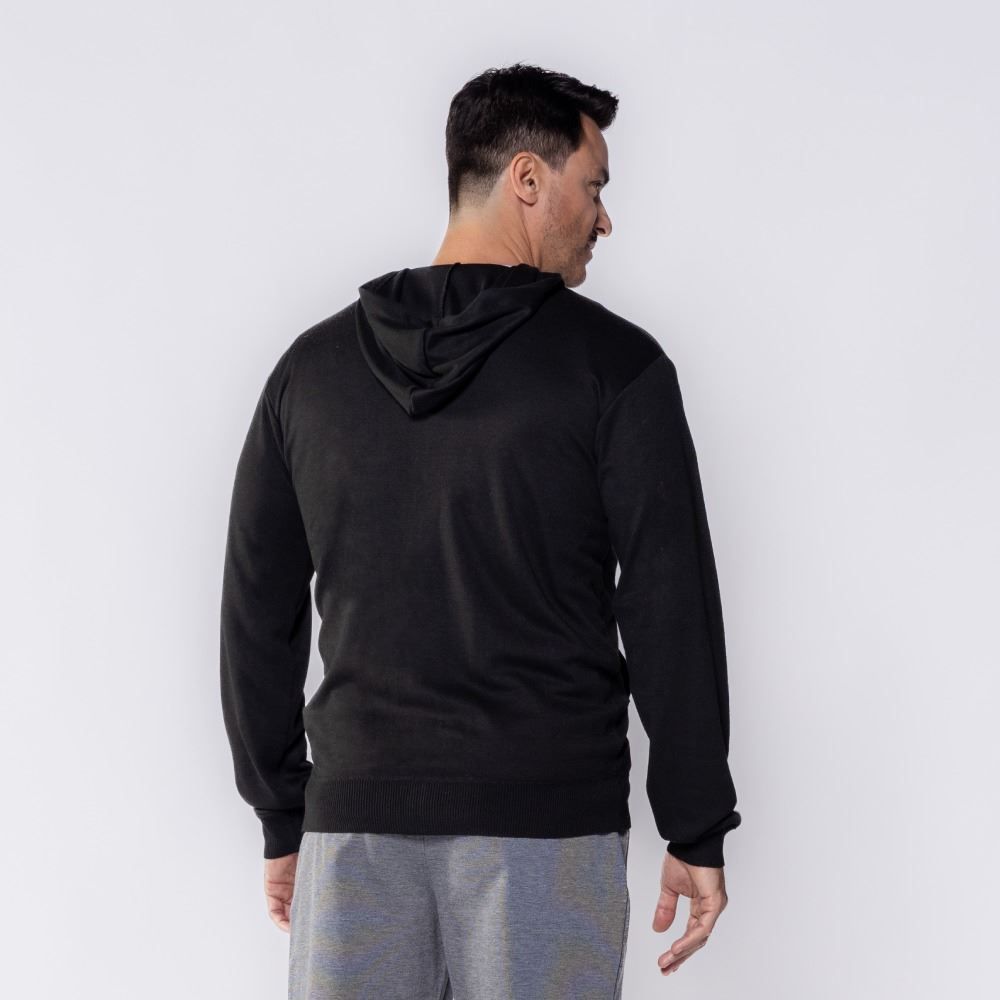 Jaqueta Masculina De Tricot Com Capuz Marc Alain