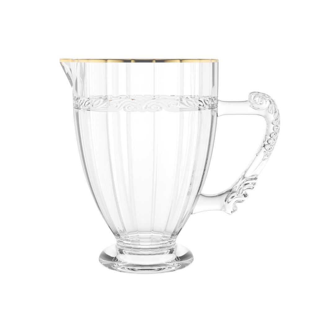 Jarra De Cristal Ecológico Imperial Com Filete Dourado Lyor - 1 Litro