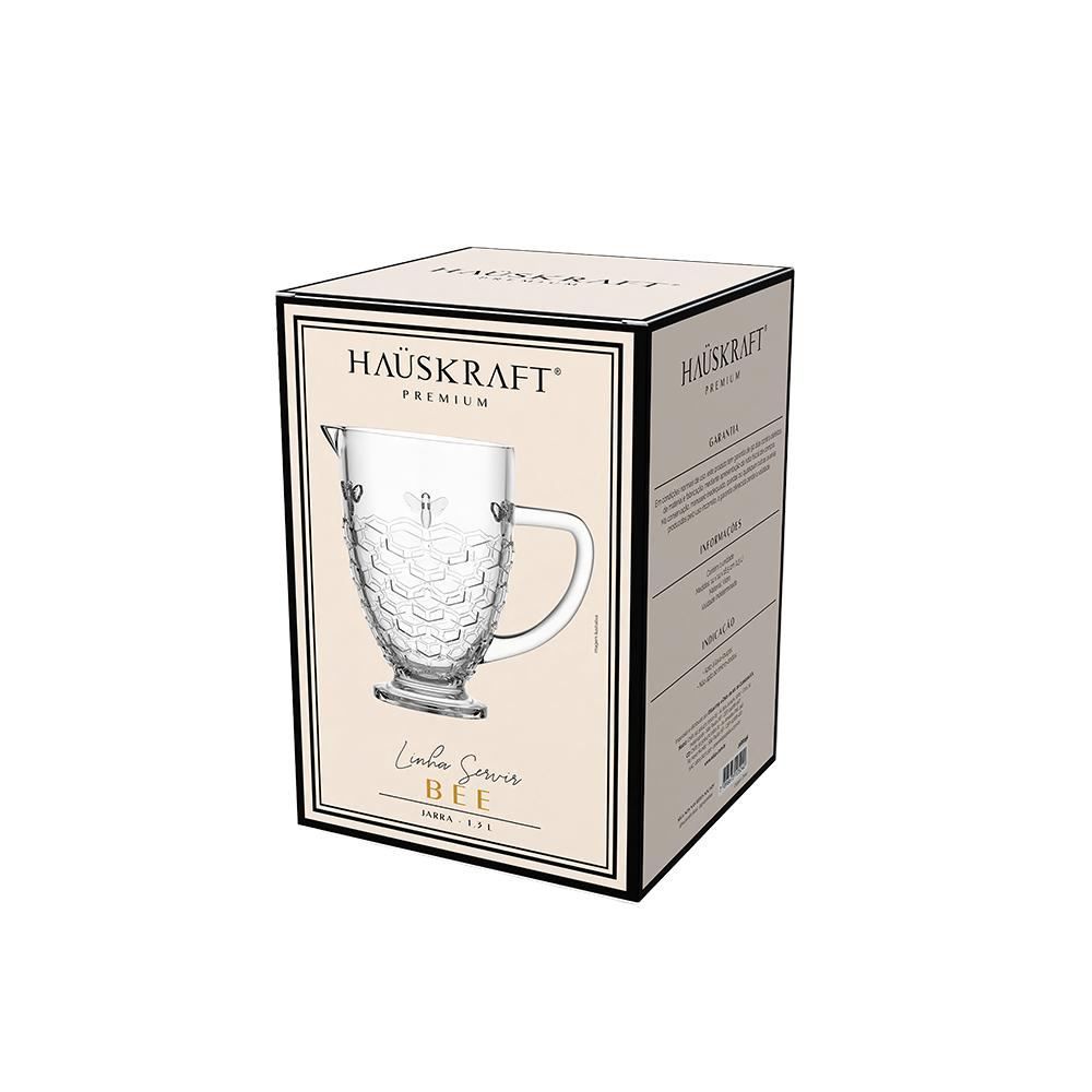 Jarra De Vidro Bee 1,3 Litro Hauskraft - Transparente