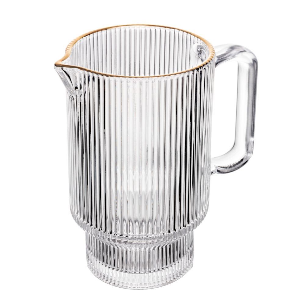 Jarra De Vidro Com Filete Dourado Lines Wolff - 900ml