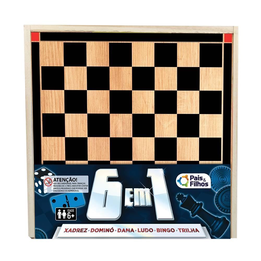 Jogo 6 Em 1 Caixa Madeira Pais & Filhos - 2879