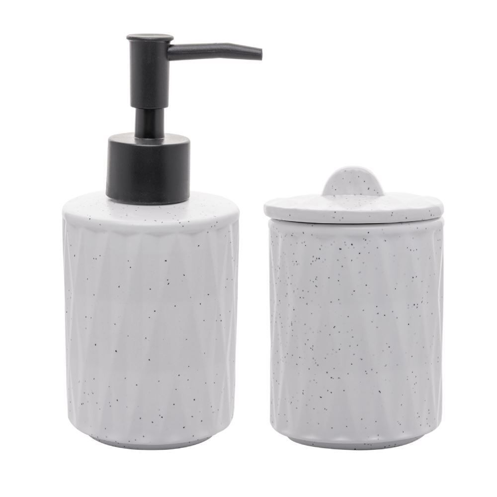 Jogo De Banheiro De Cerâmica 2 Peças Deli Diamond Lyor - Branco