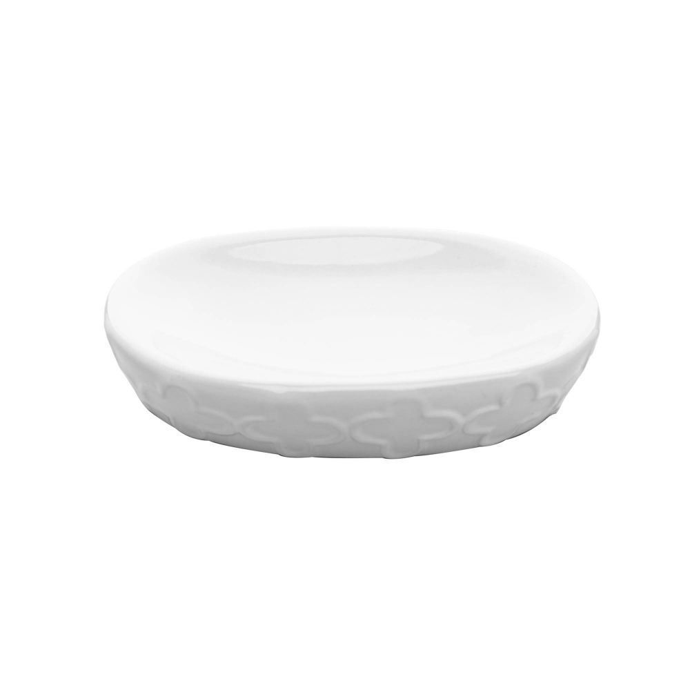 Jogo De Banheiro De Cerâmica Clover 2 Peças Wolff - Branco