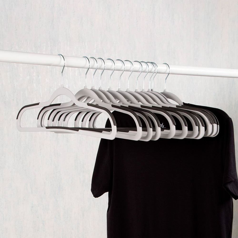 Jogo De Cabides Antiderrapantes 12 Peças Havan Casa - Preto e Cinza