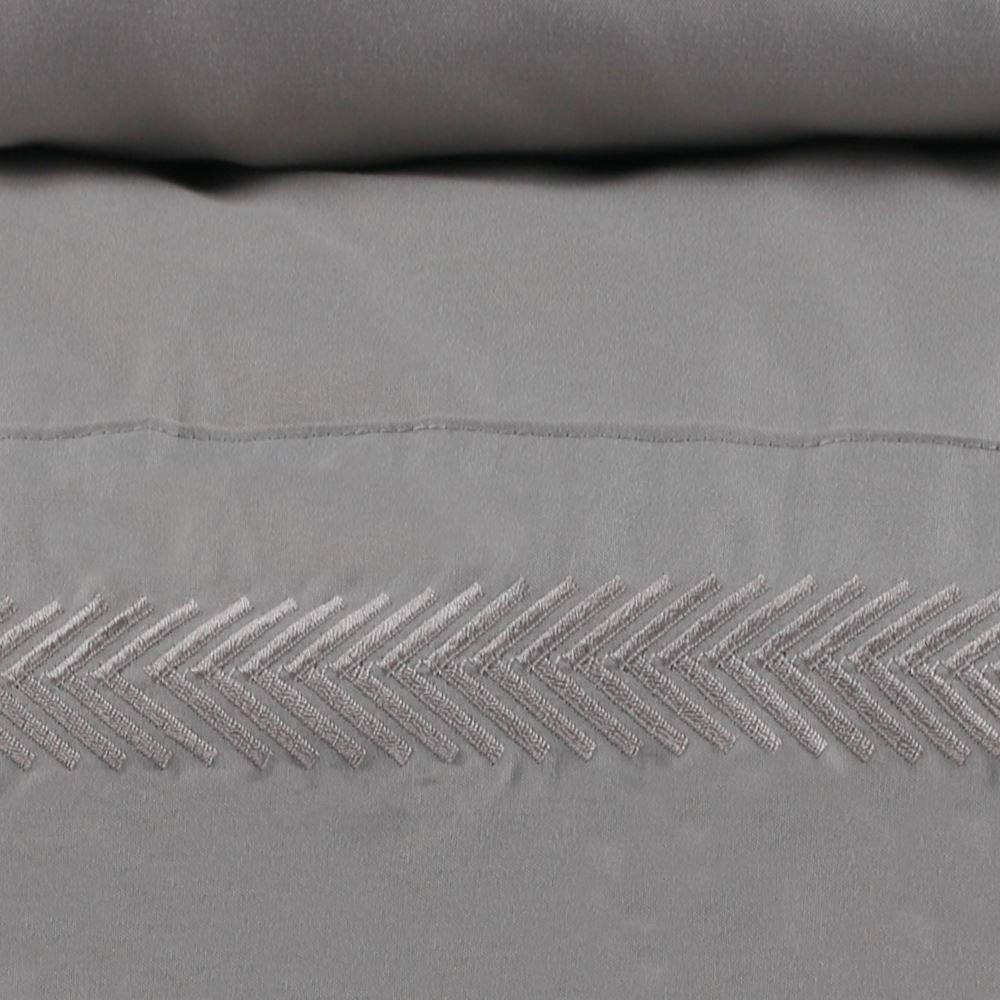 Jogo de Cama Bordado Queen Havan Casa 4 pçs - Cinza Amianto