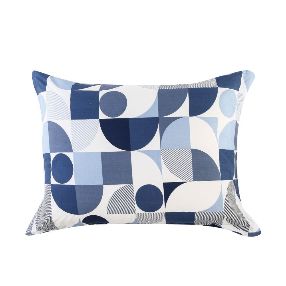 Jogo De Cama Casal Percal 200 Fios Buona Fortuna 3 Pçs  - Textura Lorenzo Azul