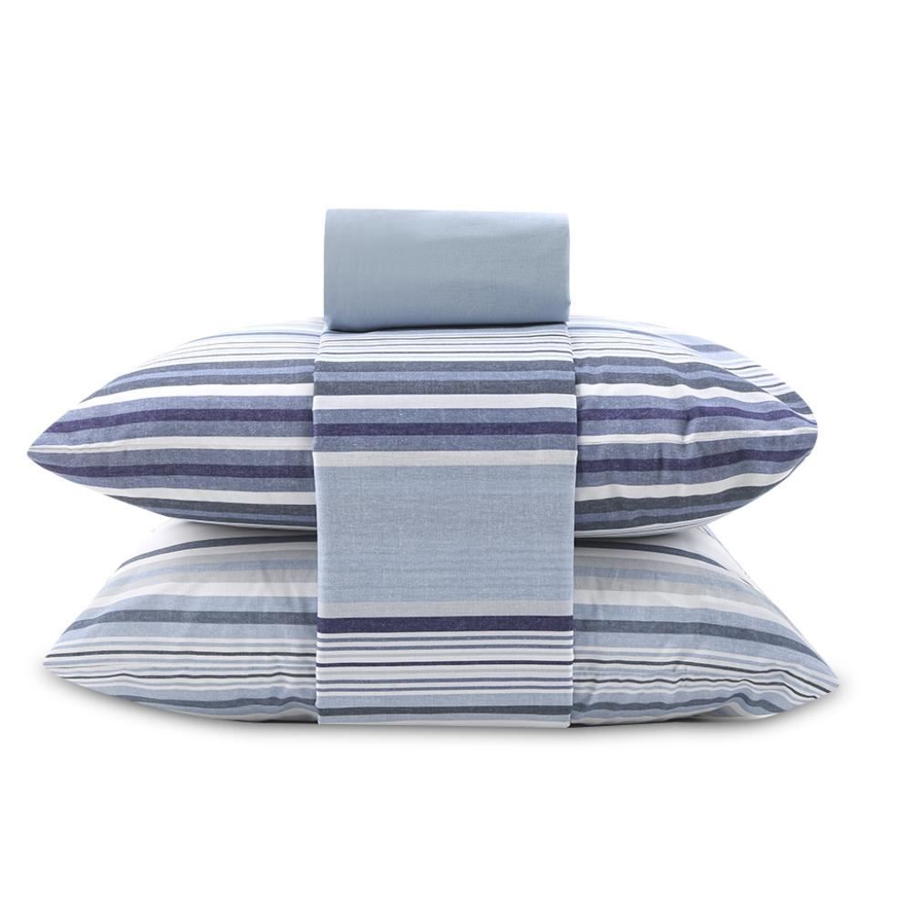 Jogo De Cama Casal 100% Algodão Royale Havan Casa 4 Peças - Theo Azul