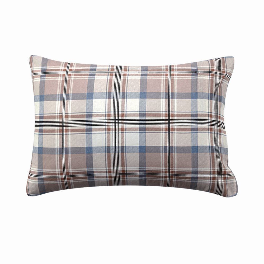 Jogo De Cama Casal 100% Algodão Royale Havan Casa 4 Peças - Jaqueline Xadrez Bege