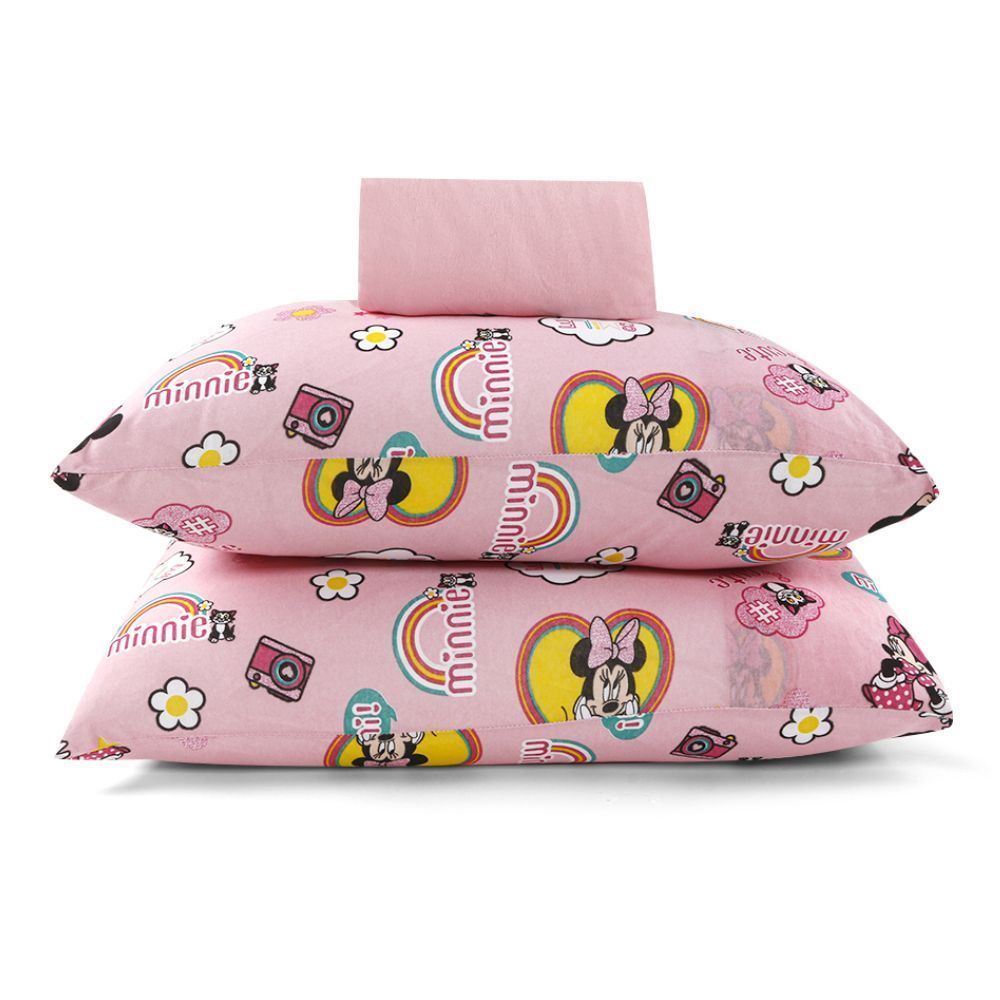 Jogo De Cama Casal Estampado Malha Disney 3 Pçs - Minnie Smile
