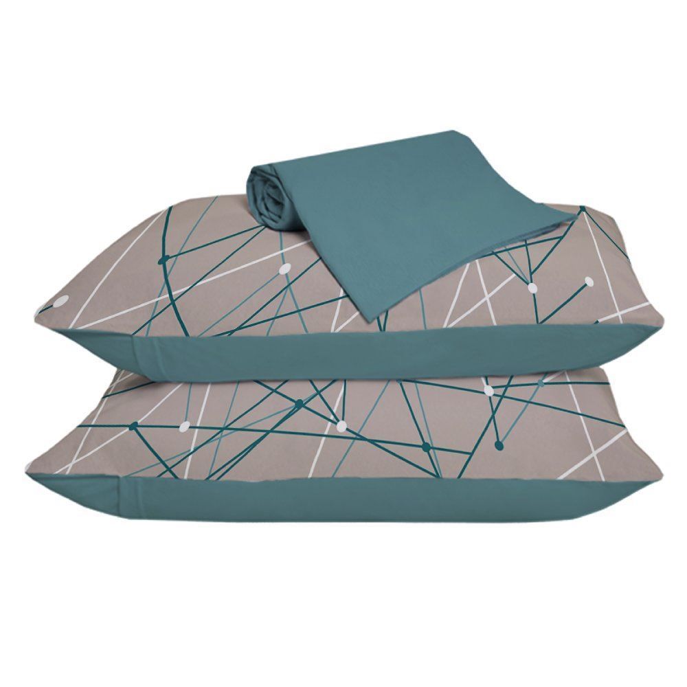 Jogo De Cama Casal Malha 100% Algodão Solecasa 3 Pçs - Caleo Retrô