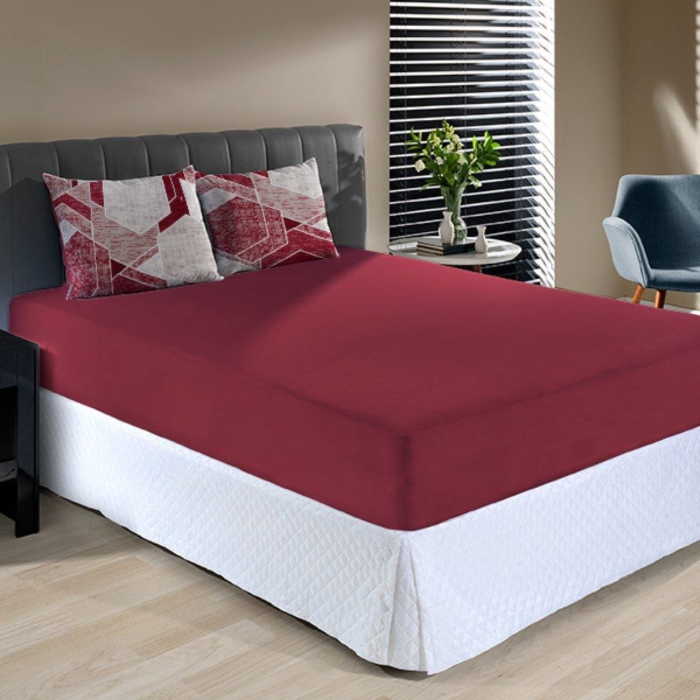 Jogo de Cama Casal Malha 100% Algodão Solecasa 3 pçs - Rubi Vermelho