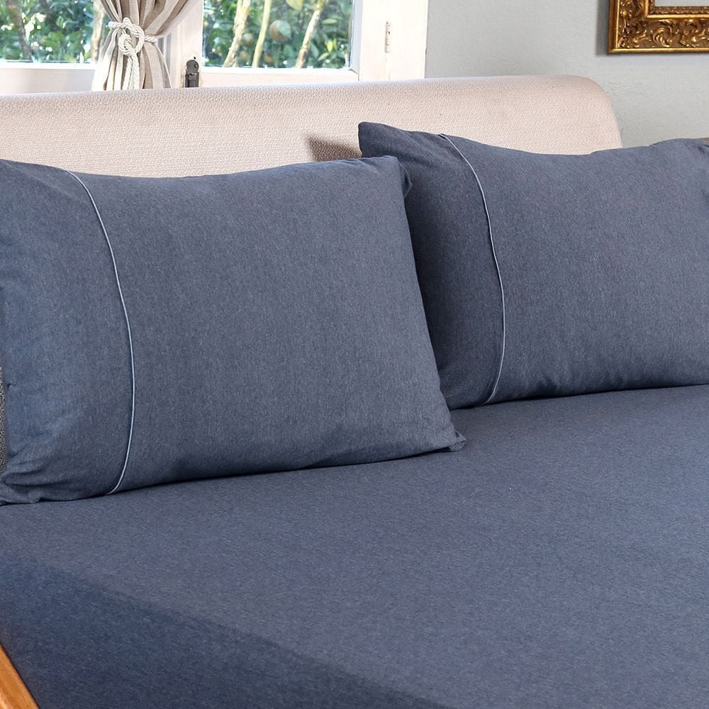 Jogo De Cama Casal 3 Peças Mescla Urban Confort - Mar Noturno Azul