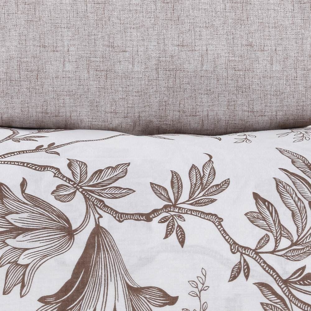 Jogo De Cama Casal Percal 200 Fios Buona Fortuna 4 Pçs - Serena Textura Cru