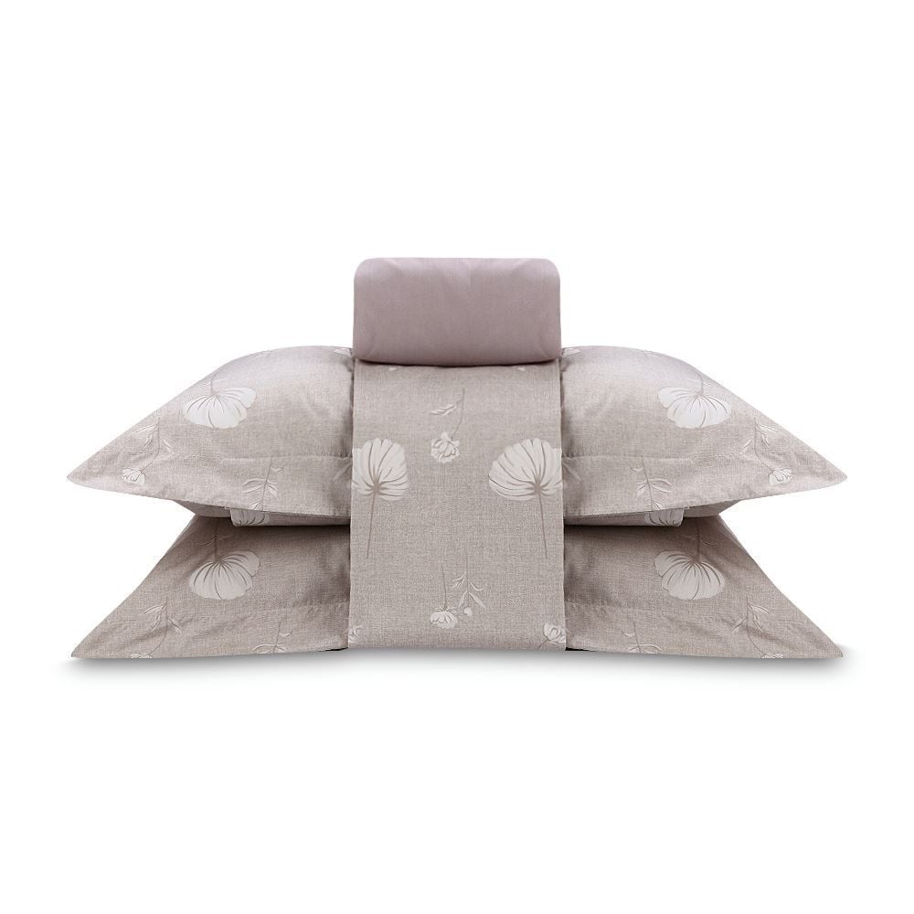 Jogo de Cama Casal Percal Buona Fortuna 4 pçs - Celina Cru