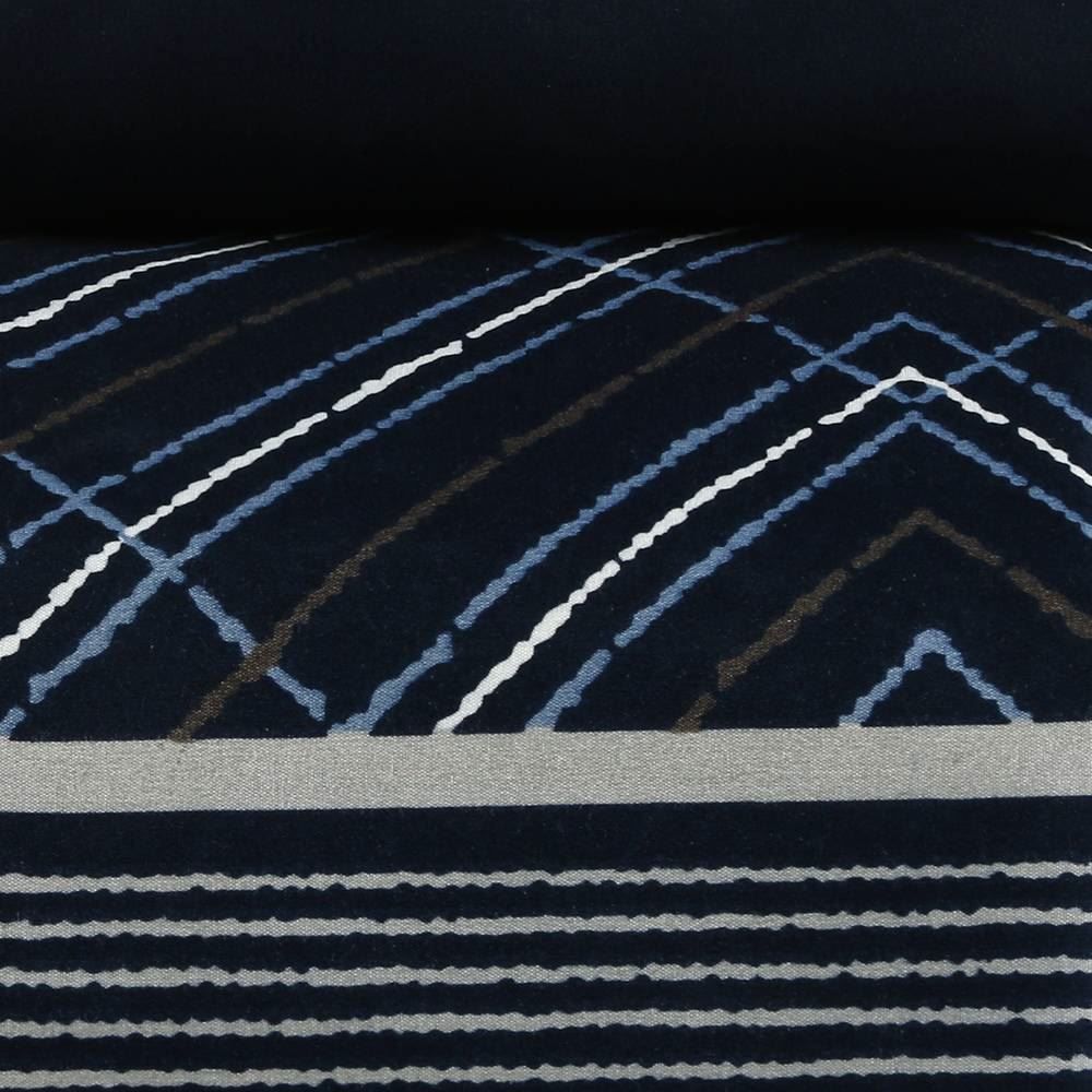 Jogo De Cama Casal Micropercal Havan Casa 4 Pçs - Marinhos Listra Marinho