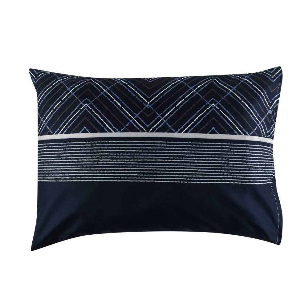 Jogo De Cama Casal Micropercal Havan Casa 4 Pçs - Marinhos Listra Marinho