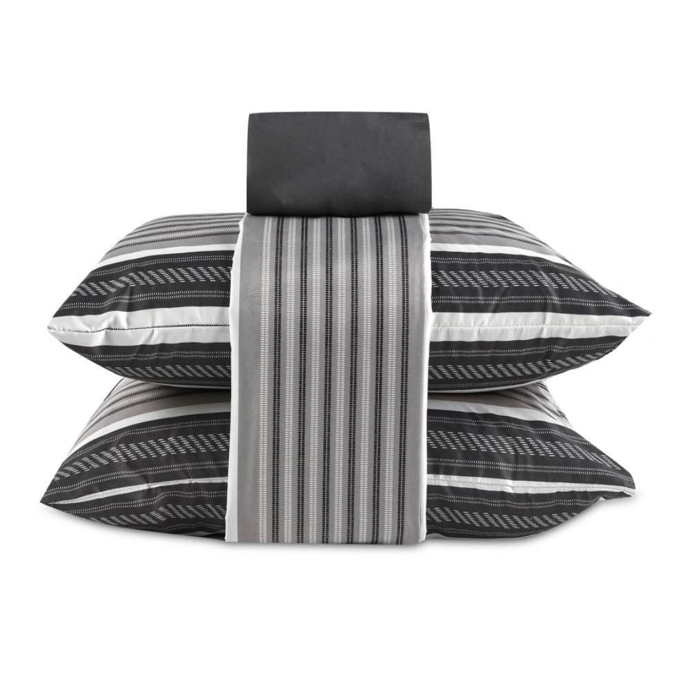 Jogo De Cama Casal Micropercal Havan Casa 4 Pçs - Miura Chumbo Geo