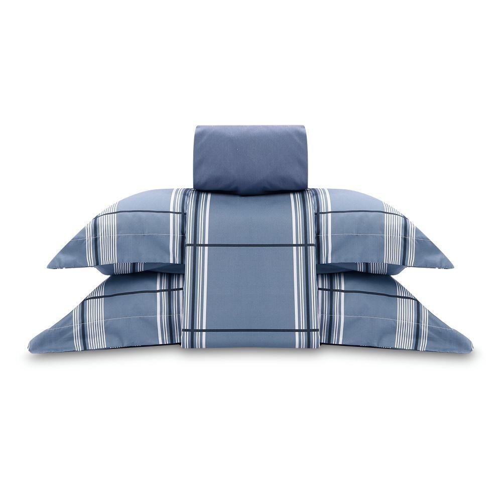 Jogo de Cama Casal Percal Buona Fortuna 4 pçs - Ravi Azul