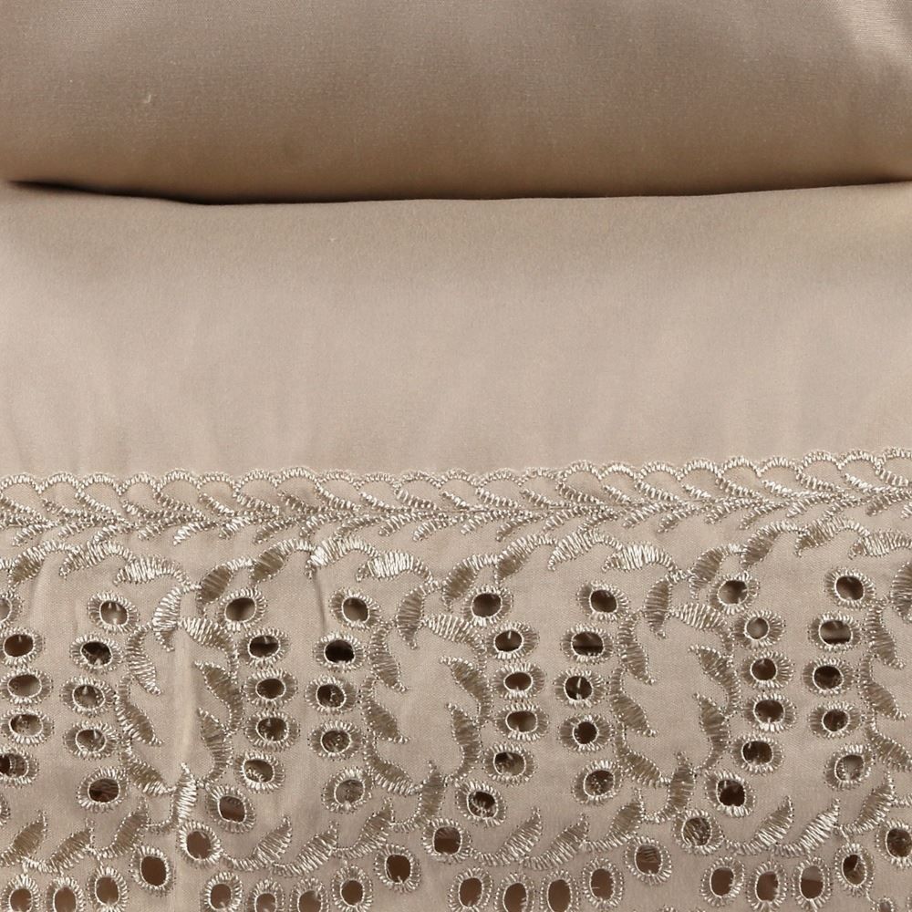 Jogo de Cama Imperial King com Renda Havan Casa 4 pçs - Bege