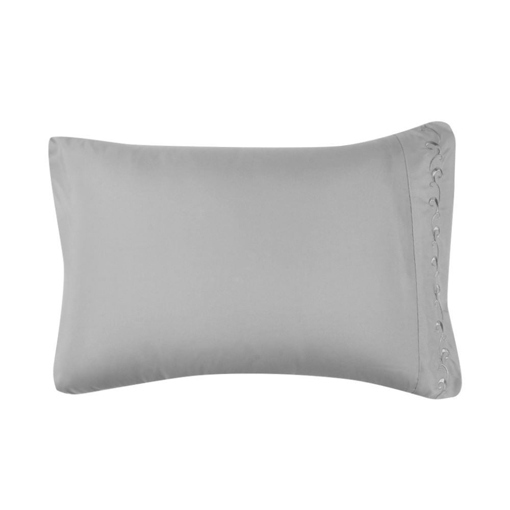 Jogo de Cama Imperial Queen com Bordado Havan Casa 4 pçs - Cinza Amianto