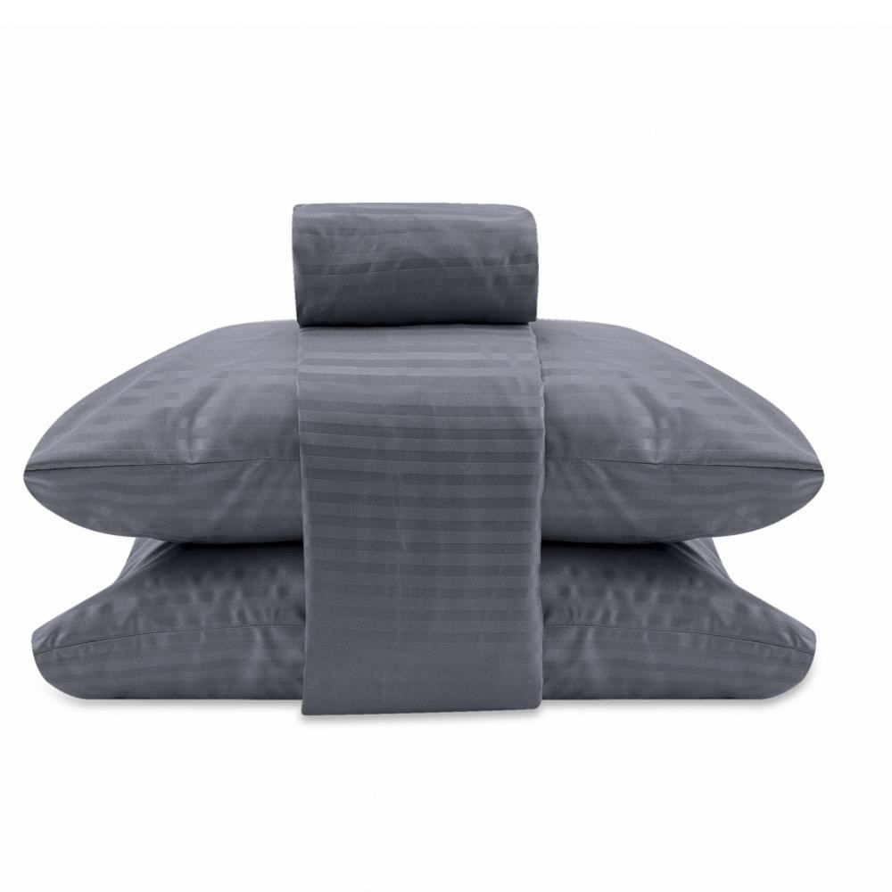 Jogo De Cama King 100% Poliéster Provence Havan Casa 4 Pçs - Cinza