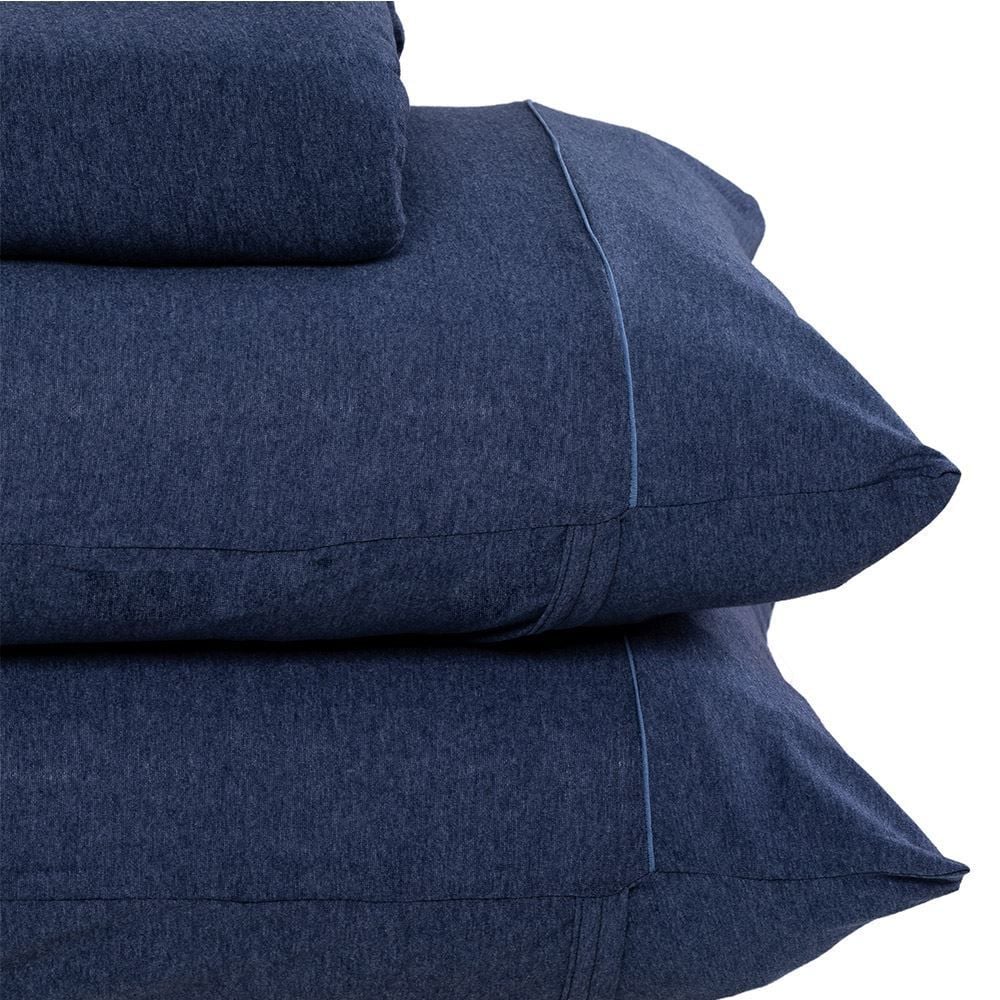 Jogo De Cama King Malha Mescla Urban Confort Havan Casa 3 Pçs - Mar Noturno Azul