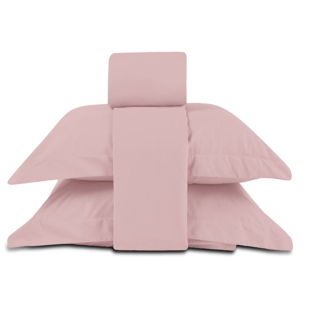 Jogo De Cama King Percal 100% Algodão Buona Fortuna  4 Pçs - Rosa Velho
