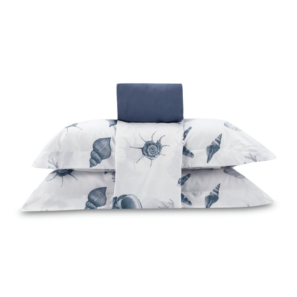 Jogo De Cama King Buona Fortuna 4Peças - Brisa Do Mar Azul