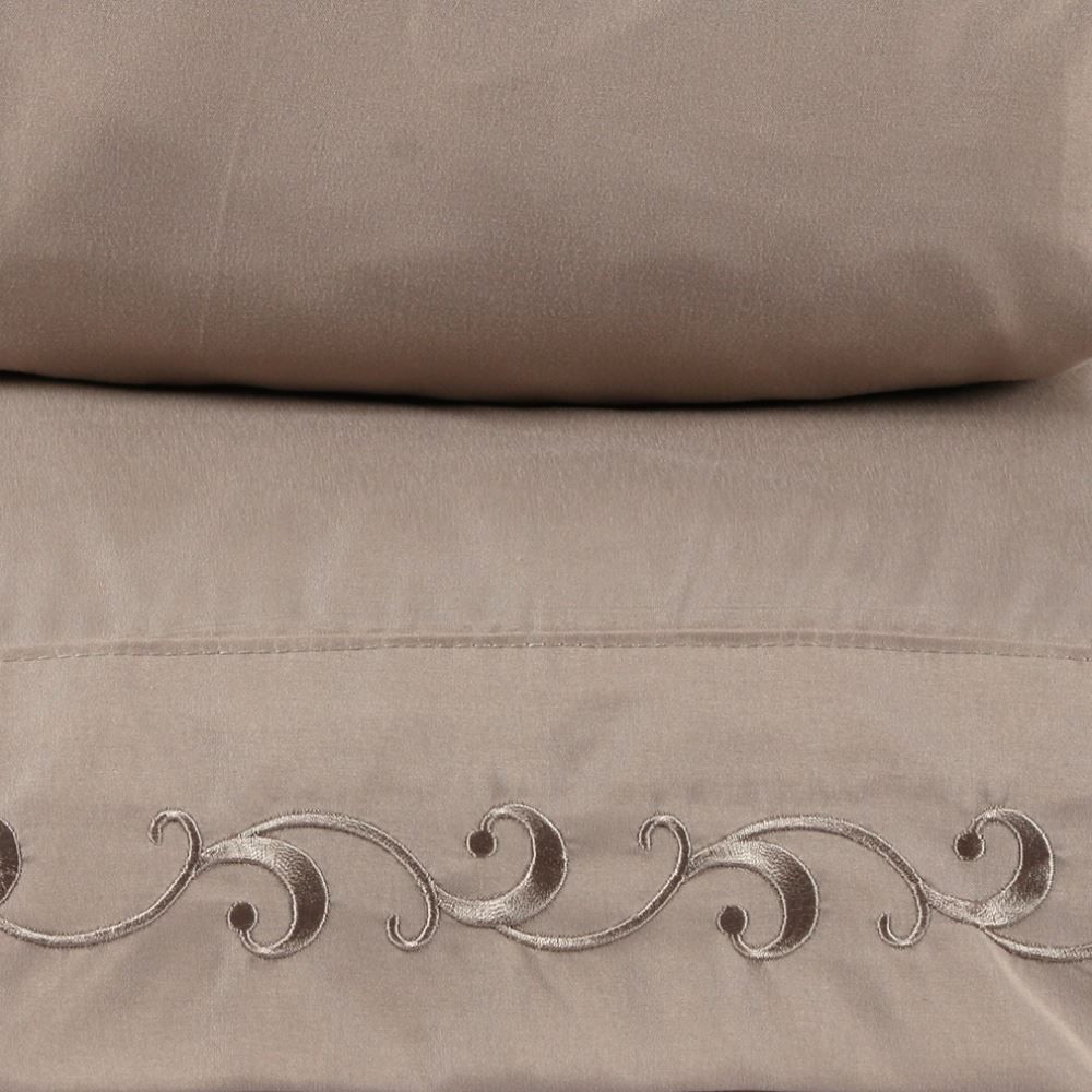 Jogo de Cama King com Bordado Imperial Havan Casa 4 pçs - Bege