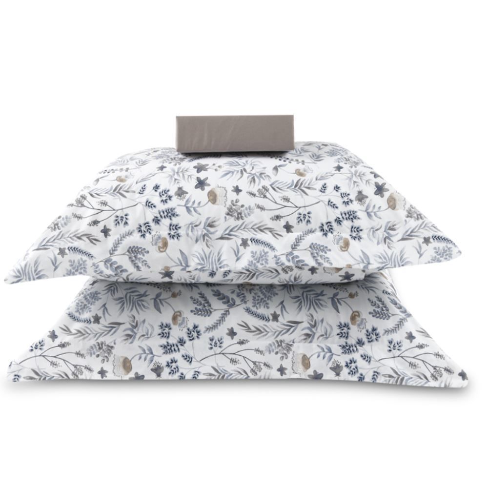 Jogo De Cama King Percal 200 Fios Algodão Buona Fortuna 3 Pçs - Sophia Prata