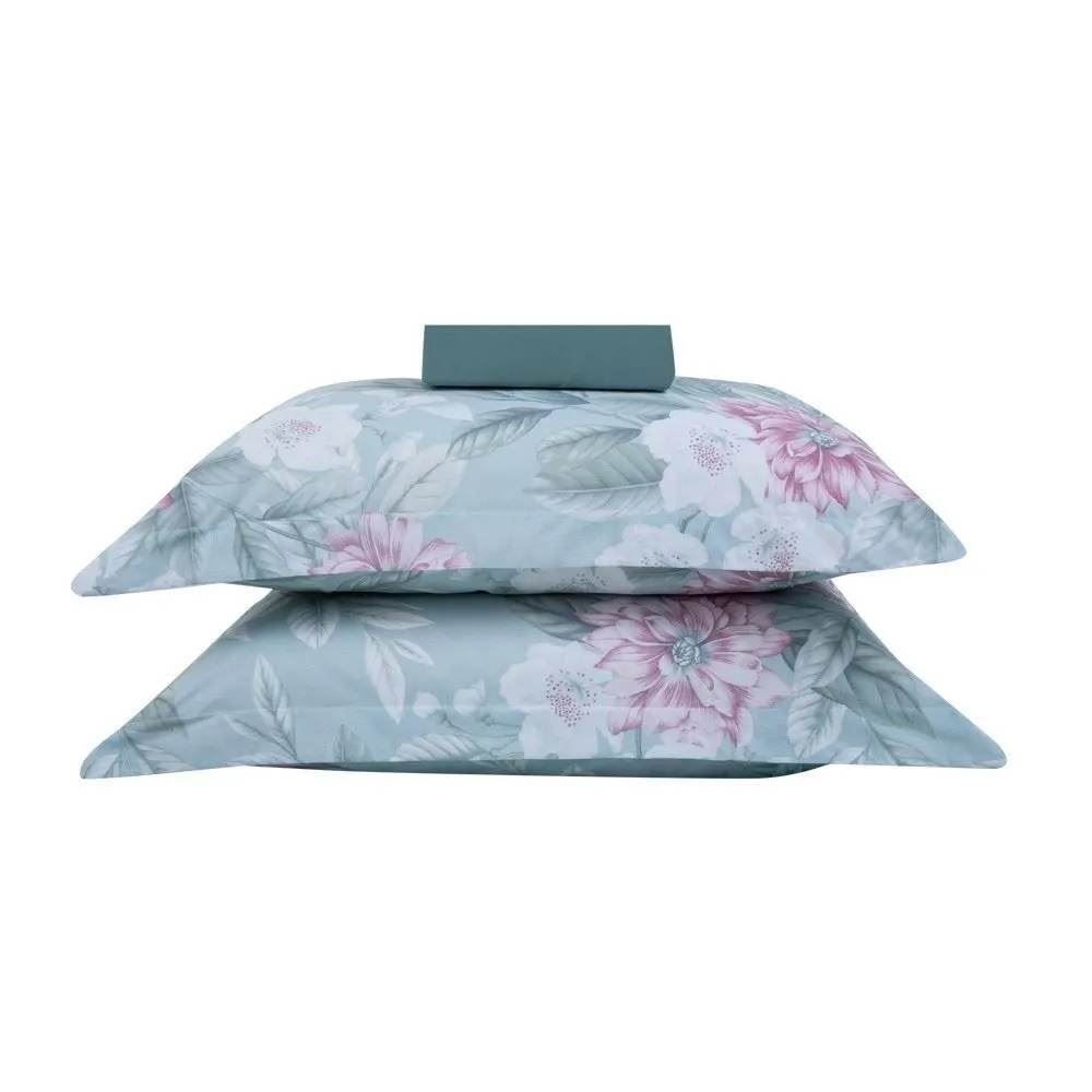 Jogo De Cama King Percal 100% Algodão Buona Fortuna 3 Pçs - Isis Verde