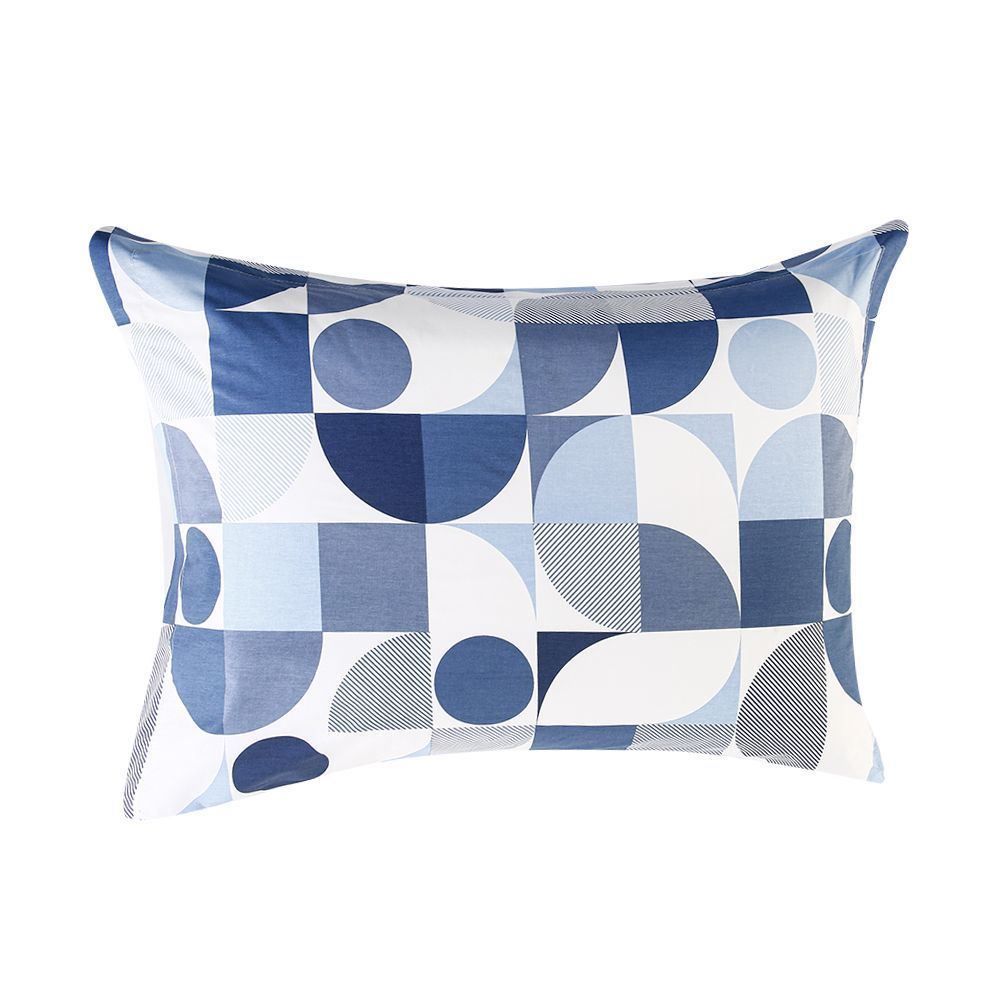 Jogo De Cama King Percal 200 Fios Algodão Buona Fortuna 3 Pçs - Textura Lorenzo Azul