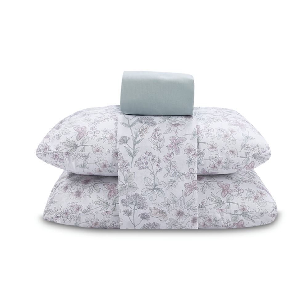 Jogo De Cama Queen 100% Algodão Royale 4 Peças - Joana Verde