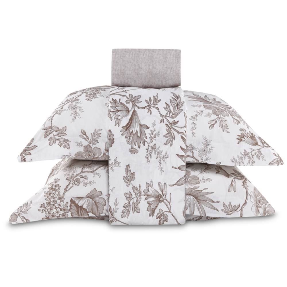 Jogo De Cama Queen Percal 200 Fios Buona Fortuna 4 Pçs - Serena Textura Cru